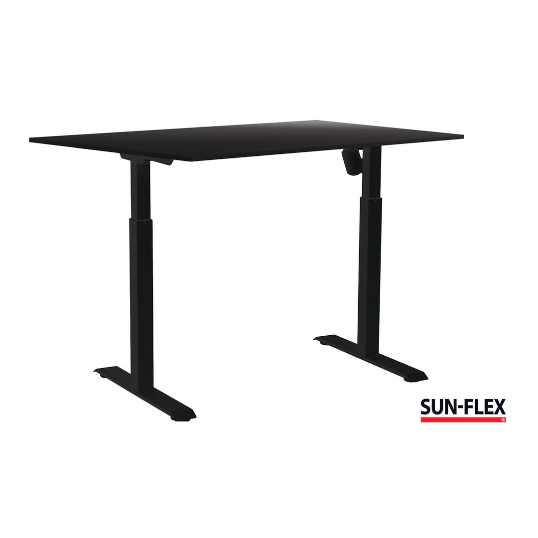 SUN-FLEX® Bord I höj/sänk 160x80 svart/svart | Kontorsmöbler och inredning - Bord och hurtsar - Skrivbord - Höj/sänkbar | Kontorsexperten