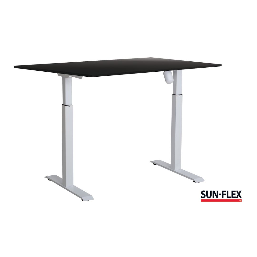 SUN-FLEX® Bord II höj/sänk 140x80 vit/svart | Kontorsmöbler och inredning - Bord och hurtsar - Skrivbord - Höj/sänkbar | Kontorsexperten