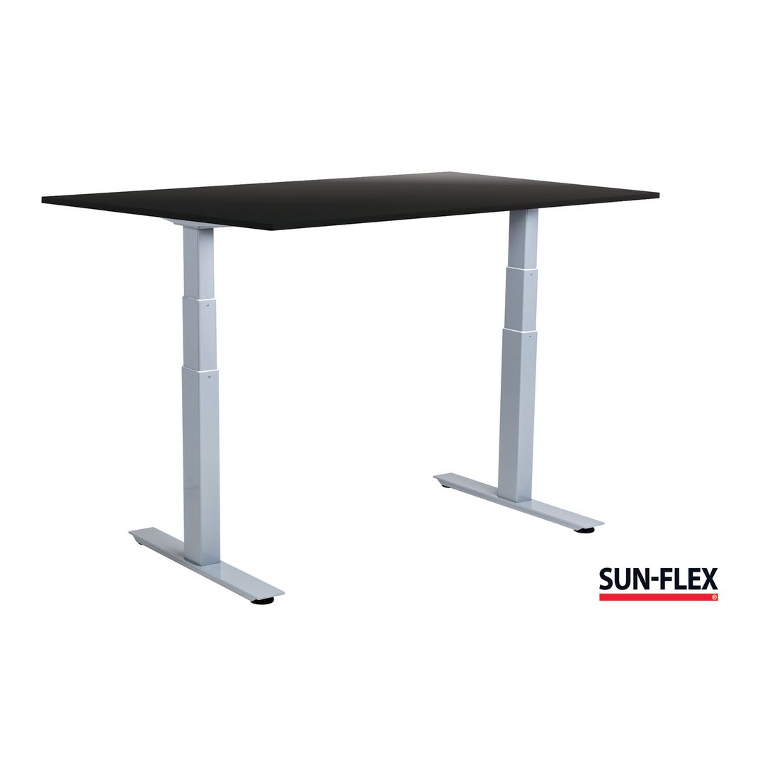SUN-FLEX® Bord VI höj/sänk 140x80 grå/svart | Kontorsmöbler och inredning - Bord och hurtsar - Skrivbord - Höj/sänkbar | Kontorsexperten