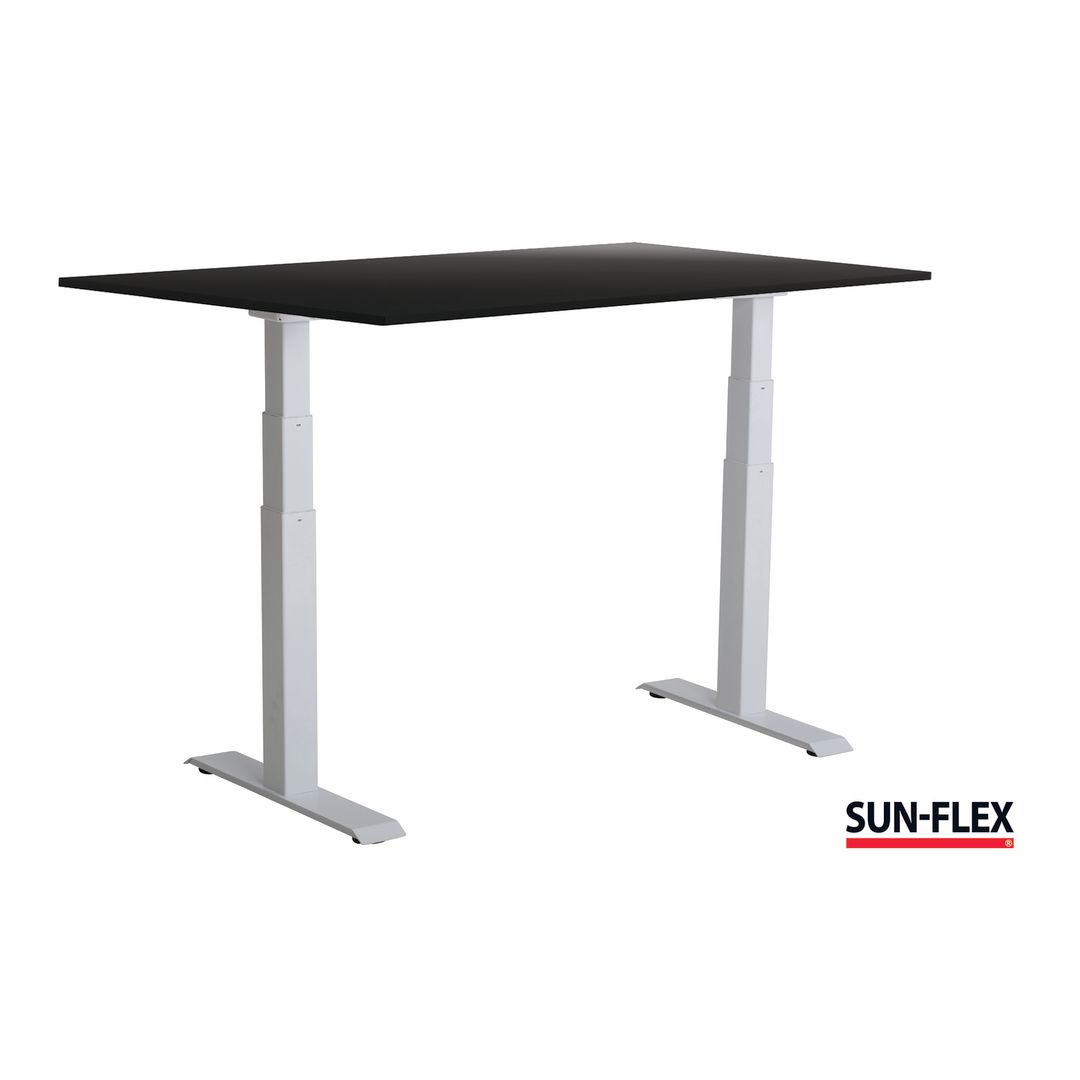 SUN-FLEX® Bord VI höj/sänk 120x80 vit/svart | Kontorsmöbler och inredning - Bord och hurtsar - Skrivbord - Höj/sänkbar | Kontorsexperten