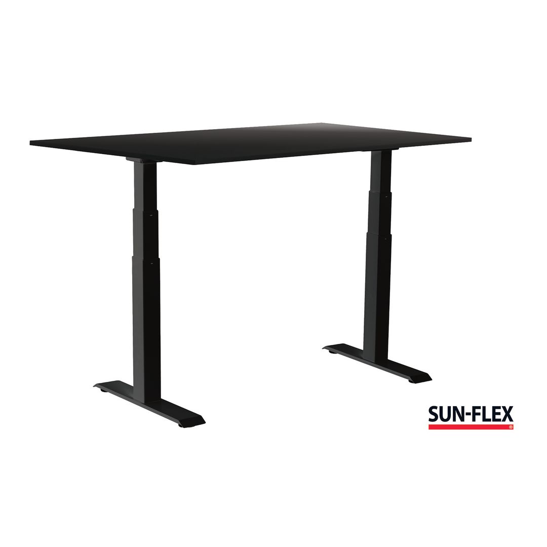 SUN-FLEX® Bord VI höj/sänk 140x80 svart/svart | Kontorsmöbler och inredning - Bord och hurtsar - Skrivbord - Höj/sänkbar | Kontorsexperten