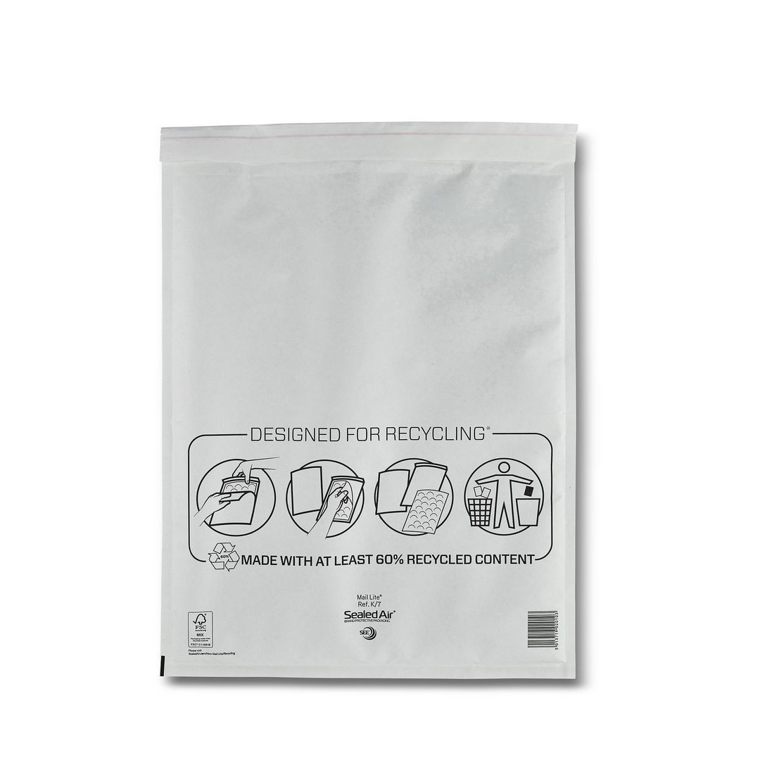 MAIL LITE Bubbelpåse K/7 350x470mm remsa 50/fp | Emballage och lagerutrustning - Kuvert och postemballage - Bubbelpåsar | Kontorsexperten