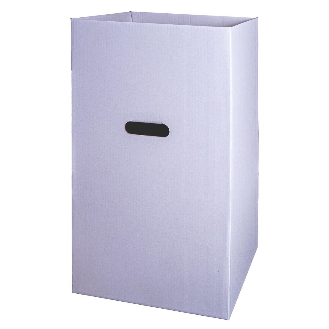 Papperskorg Wellpapp 380x350x740mm vit | Emballage och lagerutrustning - Lådor och well - Welllådor 1-lag - 370-500 mm | Kontorsexperten