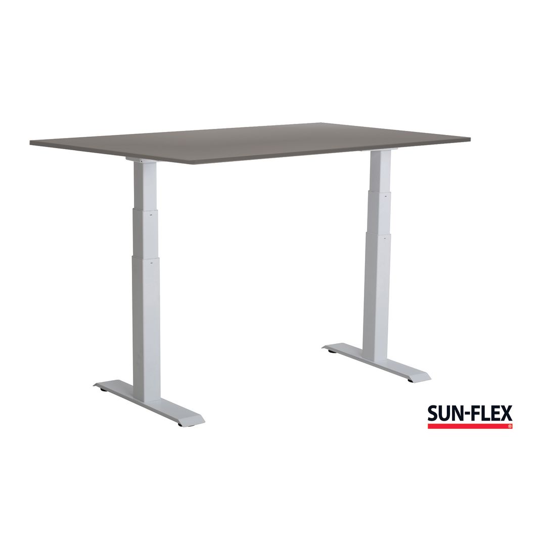 SUN-FLEX® Bord VI höj/sänk 120x80 vit/grå | Kontorsmöbler och inredning - Bord och hurtsar - Skrivbord - Höj/sänkbar | Kontorsexperten