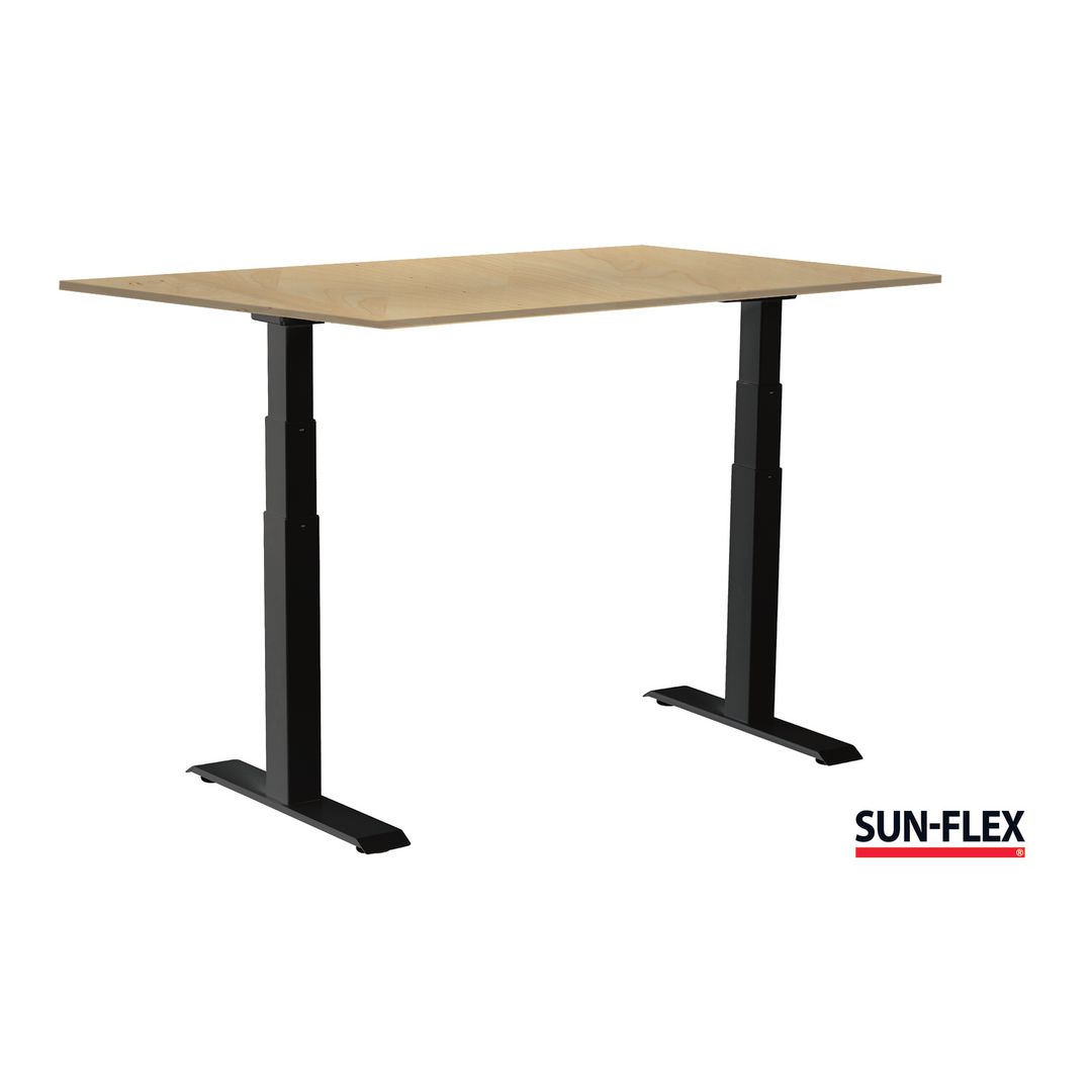 SUN-FLEX® Bord VI höj/sänk 140x80 svart/björk | Kontorsmöbler och inredning - Bord och hurtsar - Skrivbord - Höj/sänkbar | Kontorsexperten