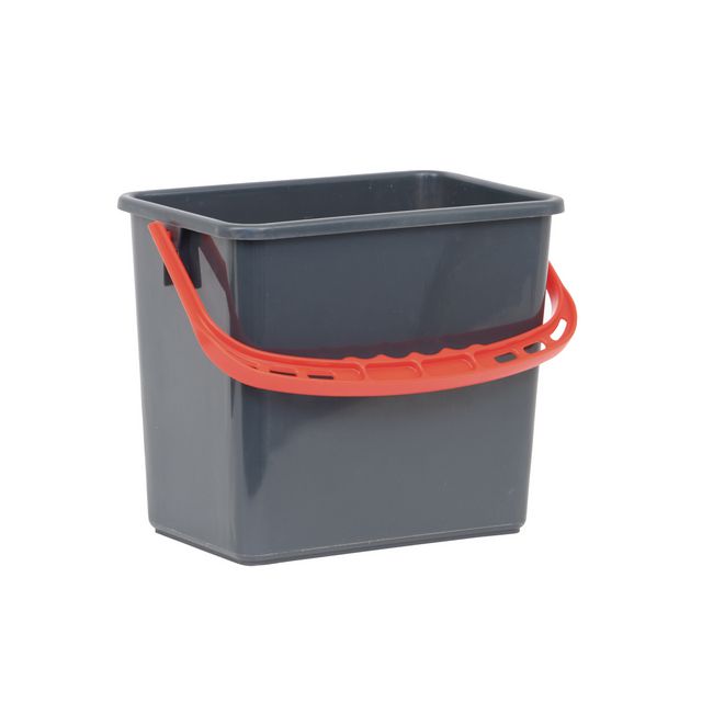 HYGIENTEKNIK Hink Grå, rött handtag 6l | Städ och hygien - Städredskap - Hinkar och tillbehör | Kontorsexperten
