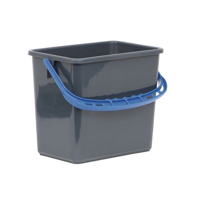 HYGIENTEKNIK Hink grå, blått handtag 6L | Städ och hygien - Städredskap - Hinkar och tillbehör | Kontorsexperten