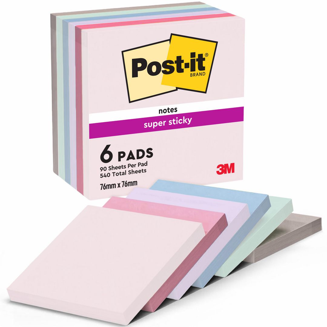POST-IT Notes Supersticky Soulful 76x76mm 6/fp | Kontorsmaterial - Notes och Post-It - Notes - Extra sticky | Kontorsexperten