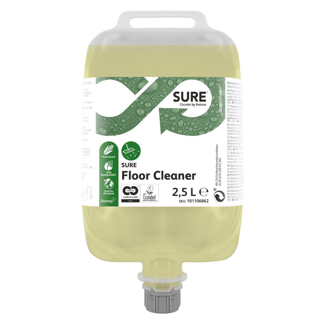 SURE Golvrent Floor Cleaner QuattroSelect 2,5L 2/fp | Städ och hygien - Golvunderhåll - Golvrengöring | Kontorsexperten