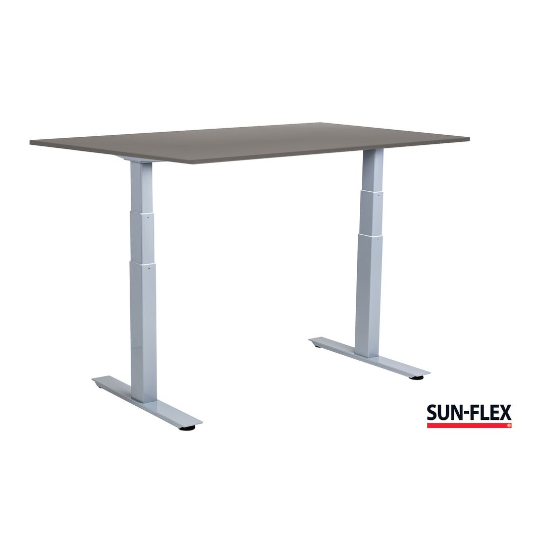 SUN-FLEX® Bord VI höj/sänk 140x80 grå/grå | Kontorsmöbler och inredning - Bord och hurtsar - Skrivbord - Höj/sänkbar | Kontorsexperten