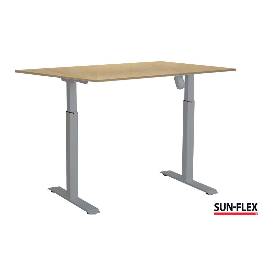 SUN-FLEX® Bord II höj/sänk 160x80 grå/björk | Kontorsmöbler och inredning - Bord och hurtsar - Skrivbord - Höj/sänkbar | Kontorsexperten