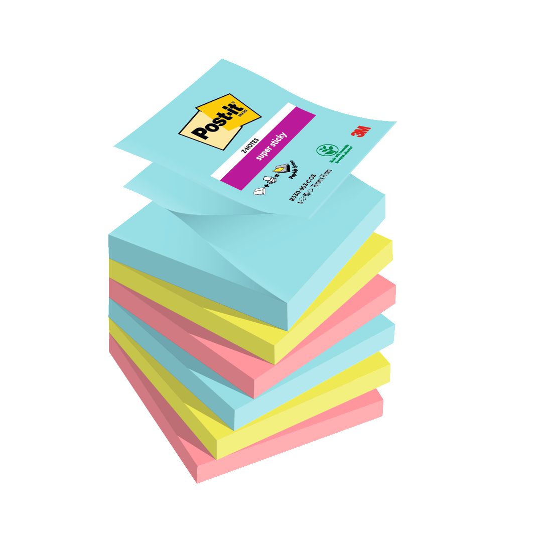 POST-IT Notes Z-block Cosmi 76x76mm 6/fp | Kontorsmaterial - Notes och Post-It - Notes - Z-block | Kontorsexperten