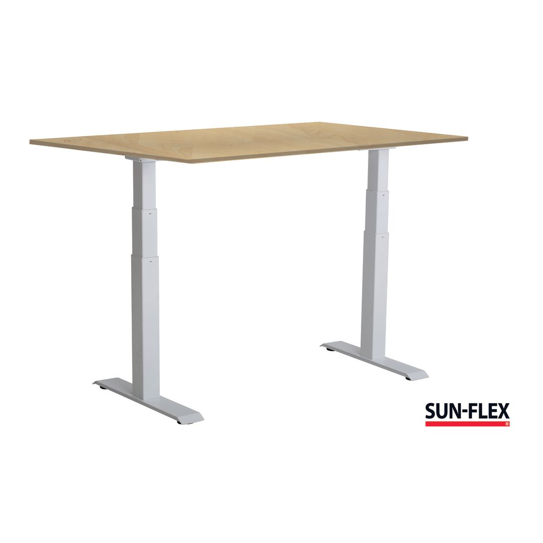 SUN-FLEX® Bord VI höj/sänk 160x80 vit/björk | Kontorsmöbler och inredning - Bord och hurtsar - Skrivbord - Höj/sänkbar | Kontorsexperten