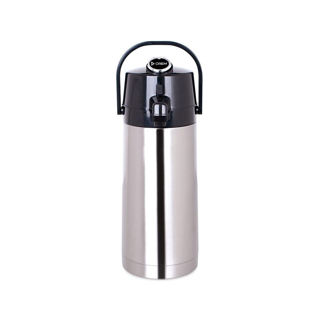 COFFEE QUEEN Pumptermos, Original, synmått, 2,2 l, 412 x 160 x 200 mm, rostfritt stål, silver