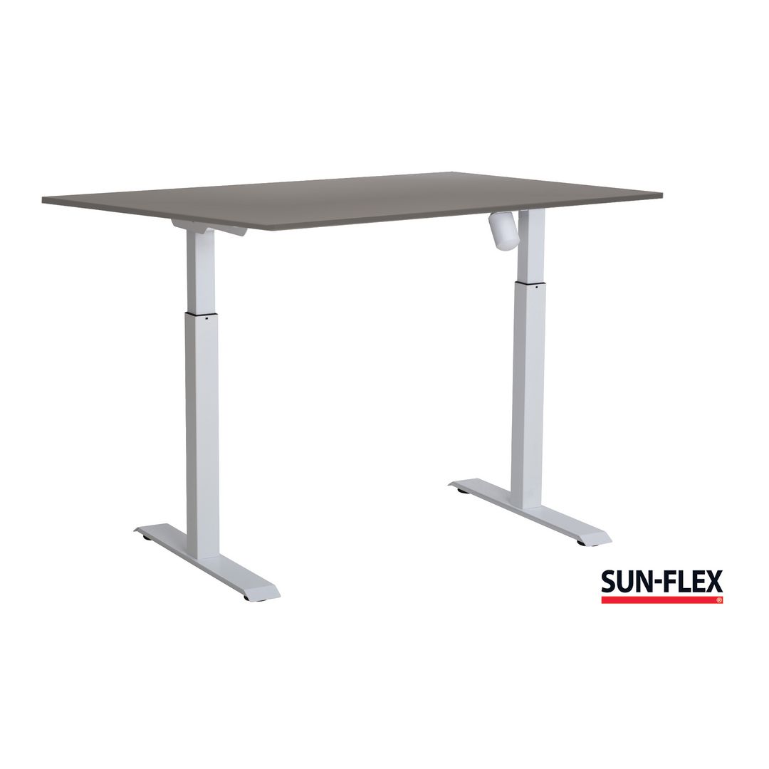 SUN-FLEX® Bord II höj/sänk 160x80 vit/grå | Kontorsmöbler och inredning - Bord och hurtsar - Skrivbord - Höj/sänkbar | Kontorsexperten
