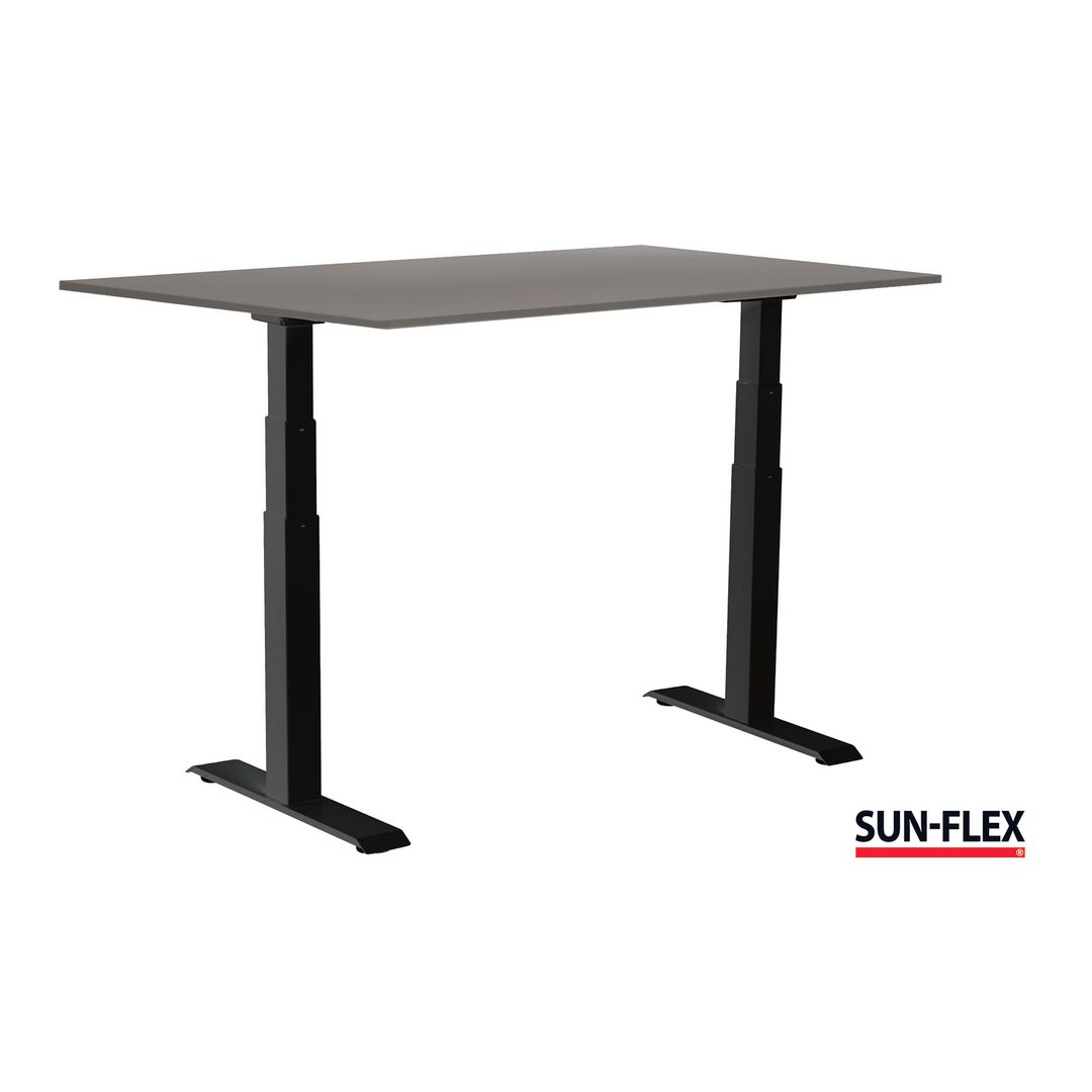 SUN-FLEX® Bord VI höj/sänk 120x80 svart/grå | Kontorsmöbler och inredning - Bord och hurtsar - Skrivbord - Höj/sänkbar | Kontorsexperten