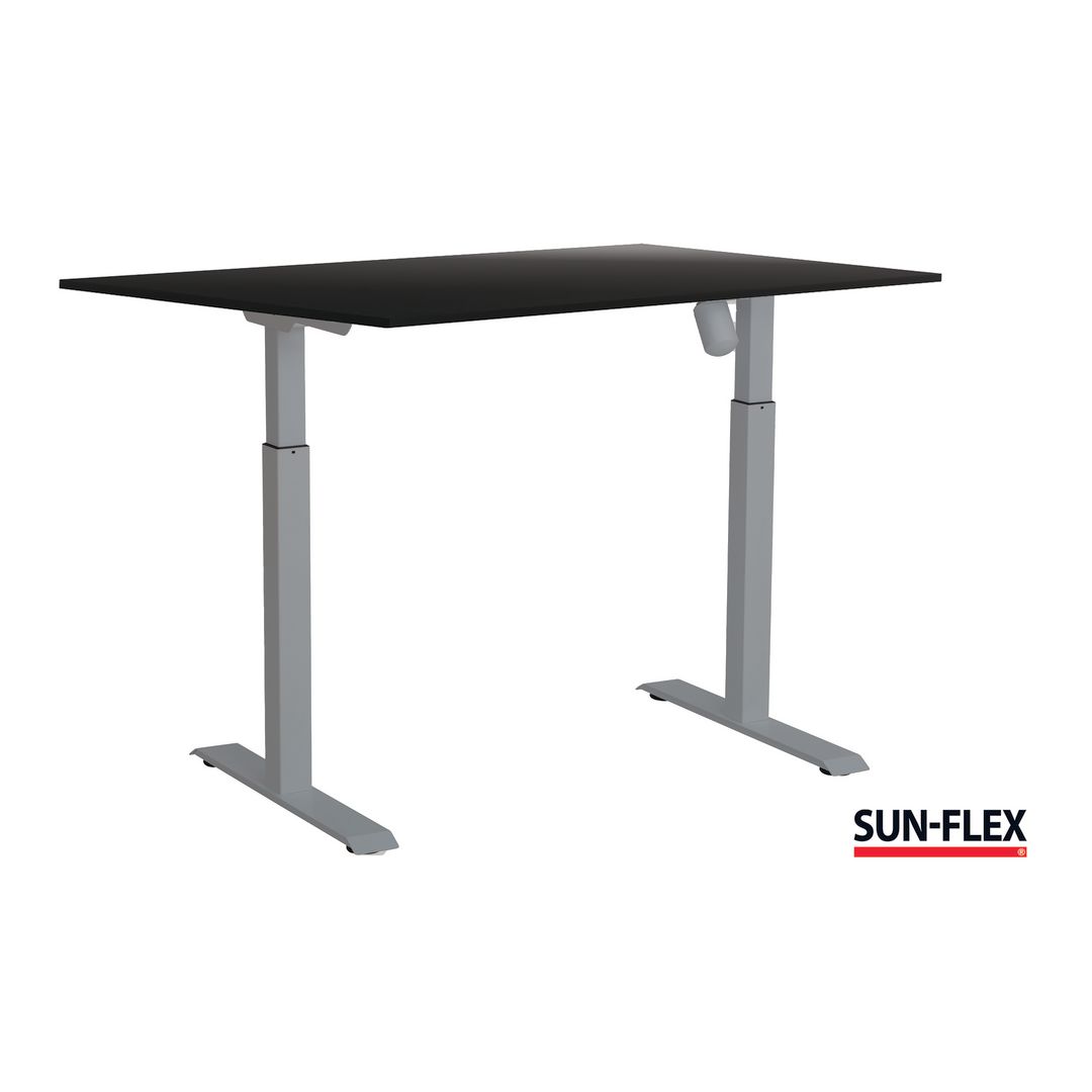 SUN-FLEX® Bord II höj/sänk 160x80 grå/svart | Kontorsmöbler och inredning - Bord och hurtsar - Skrivbord - Höj/sänkbar | Kontorsexperten
