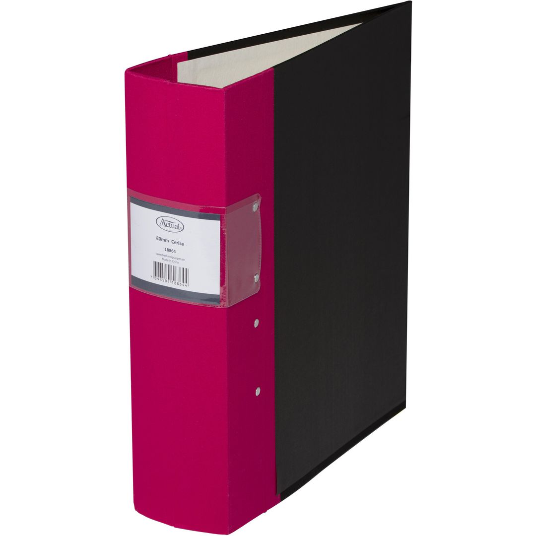 Gaffelpärm A4 80mm cerise | Kontorsmaterial - Pärmar och register - Träryggspärmar - A4 | Kontorsexperten