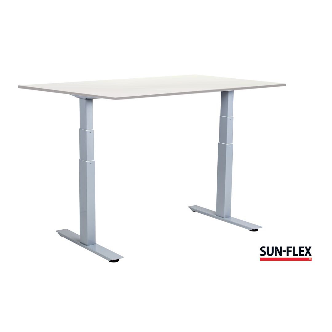 SUN-FLEX® Bord VI höj/sänk 120x80 grå/vit | Kontorsmöbler och inredning - Bord och hurtsar - Skrivbord - Höj/sänkbar | Kontorsexperten
