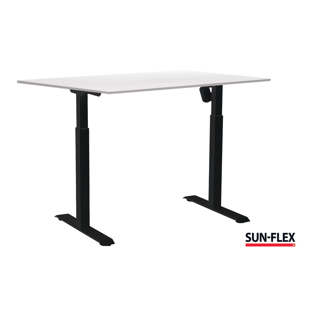 SUN-FLEX® Bord I höj/sänk 120x80 svart/vit | Kontorsmöbler och inredning - Bord och hurtsar - Skrivbord - Höj/sänkbar | Kontorsexperten