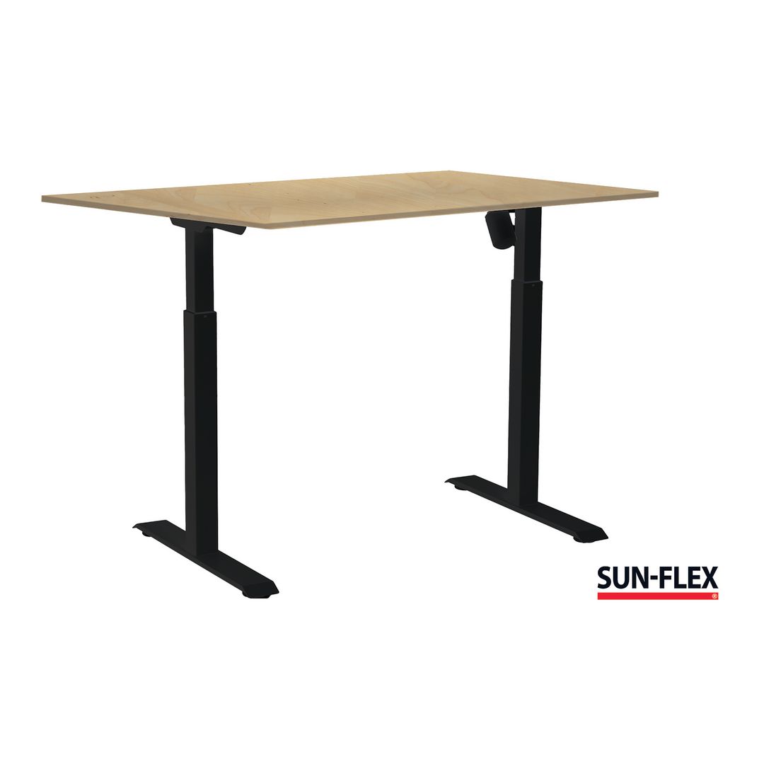 SUN-FLEX® Bord II höj/sänk 140x80 svart/björk | Kontorsmöbler och inredning - Bord och hurtsar - Skrivbord - Höj/sänkbar | Kontorsexperten