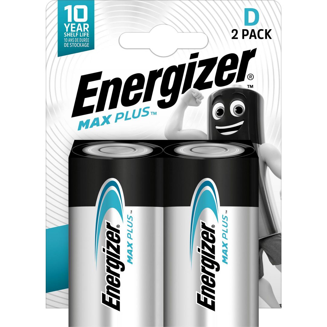 ENERGIZER Batteri Max Plus D 2/fp | Kontorsmaskiner - Batterier - D | Kontorsexperten