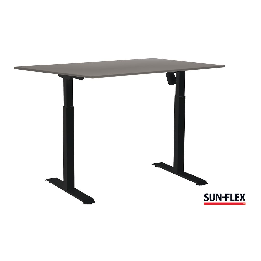 SUN-FLEX® Bord II höj/sänk 160x80 svart/grå | Kontorsmöbler och inredning - Bord och hurtsar - Skrivbord - Höj/sänkbar | Kontorsexperten