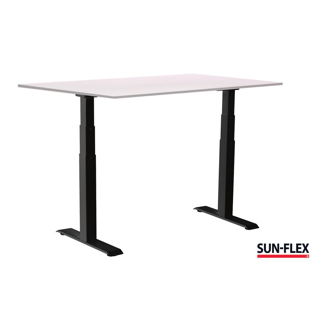 SUN-FLEX® Bord VI höj/sänk 160x80 svart/vit | Kontorsmöbler och inredning - Bord och hurtsar - Skrivbord - Höj/sänkbar | Kontorsexperten