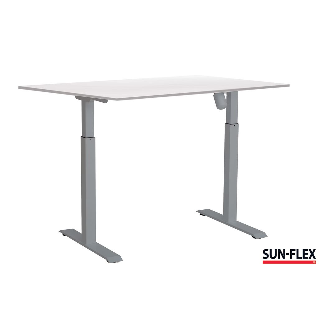 SUN-FLEX® Bord I höj/sänk 160x80 grå/vit | Kontorsmöbler och inredning - Bord och hurtsar - Skrivbord - Höj/sänkbar | Kontorsexperten