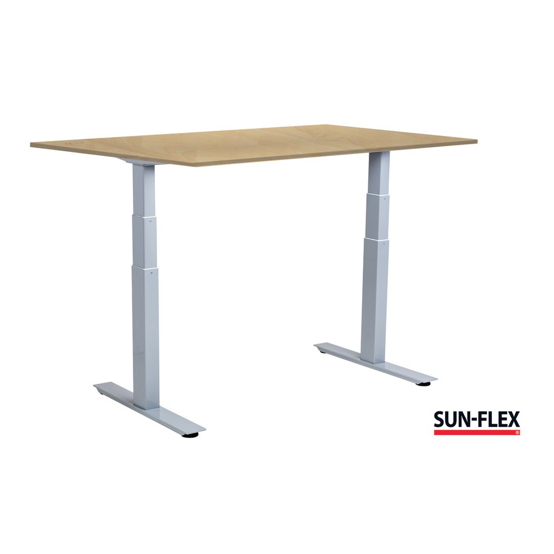 SUN-FLEX® Bord VI höj/sänk 160x80 grå/björk | Kontorsmöbler och inredning - Bord och hurtsar - Skrivbord - Höj/sänkbar | Kontorsexperten
