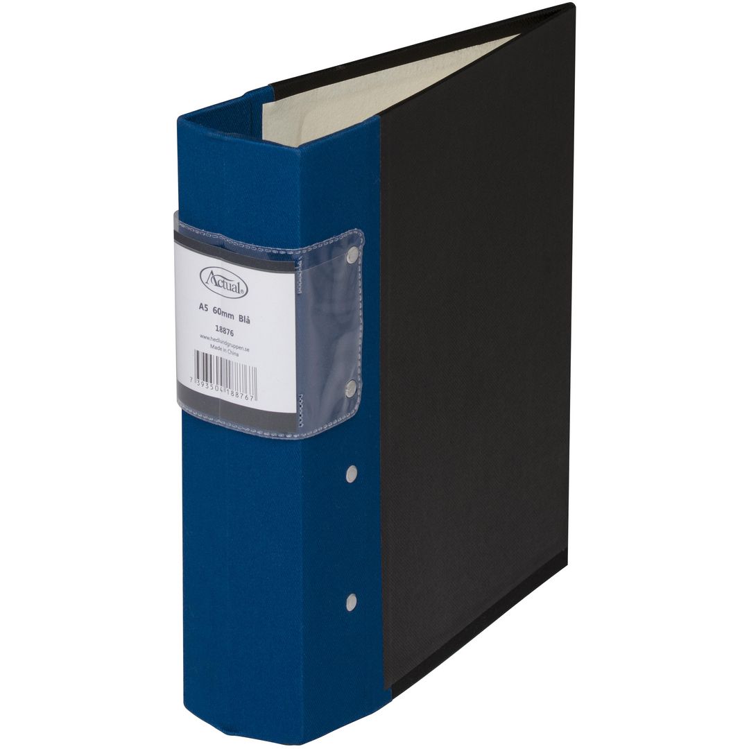 Gaffelpärm A5 60mm blå | Kontorsmaterial - Pärmar och register - Träryggspärmar - Specialformat | Kontorsexperten