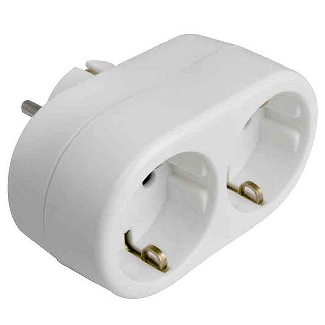 GELIA Grenuttag, AC 250 V, 2 utgångskontakter, vit | Kontorsmöbler och inredning - Elartiklar - Grenuttag | Kontorsexperten