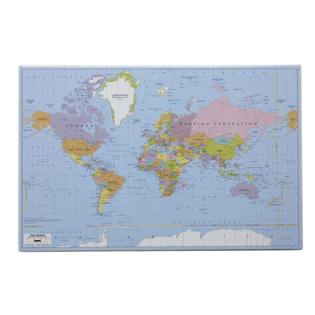 Skrivunderlägg Världsk. PP 58,5x38,5cm | Kontorsmaterial - Till skrivbordet - Skrivunderlägg | Kontorsexperten