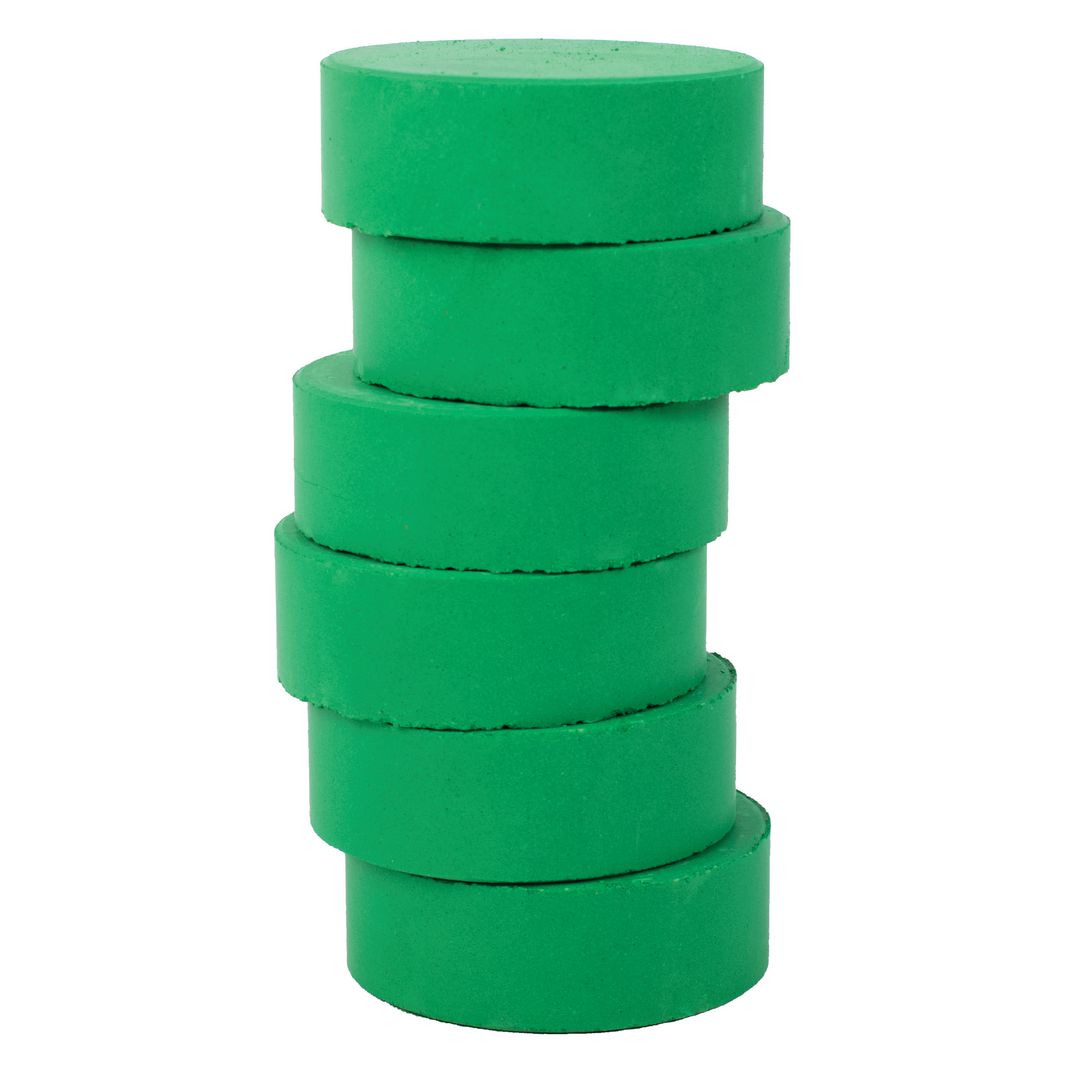 PLAYBOX Färgpuckar 57mm, mörkgrön 6/fp | Skola och förskola - Målarfärg och tillbehör - Färgblock | Kontorsexperten