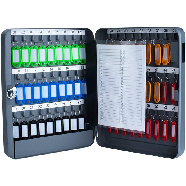 PAVO Nyckelskåp 54 nycklar grå | Kontorsmöbler och inredning - Skåp och hyllor - Nyckelskåp och tillbehör | Kontorsexperten