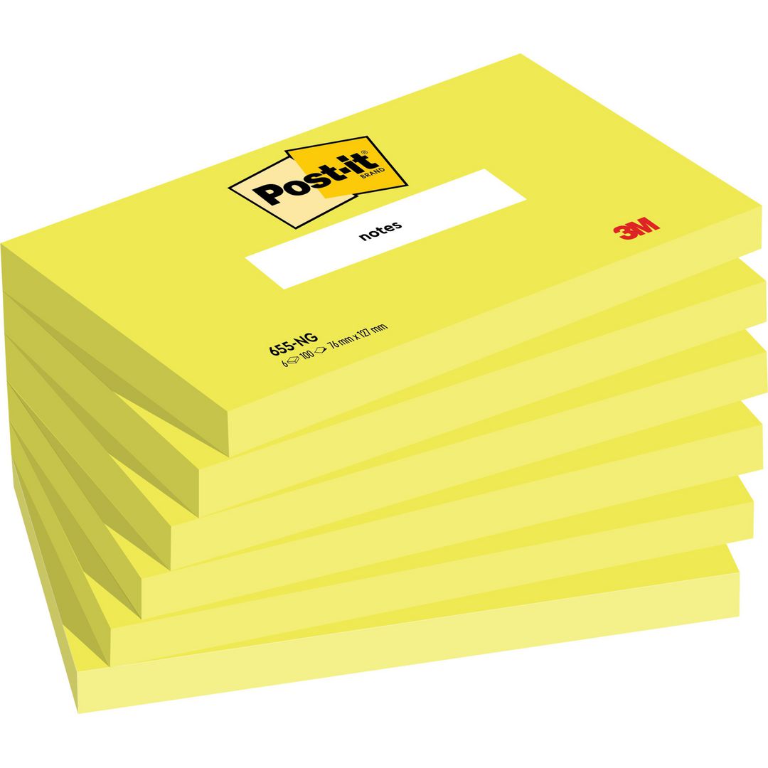 POST-IT Sticky-notislappar, 76 x 127 mm, grön, 100 blad, 655-NG | Kontorsmaterial - Notes och Post-It - Notes - Färgade | Kontorsexperten