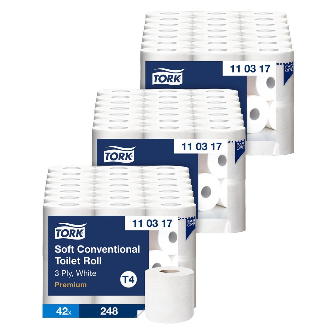 TORK Toalettpapper TORK Pre T4 3-lag 3 för 2 | Städ och hygien - Toalettpapper och torkpapper - Toalettpapper - rulle | Kontorsexperten