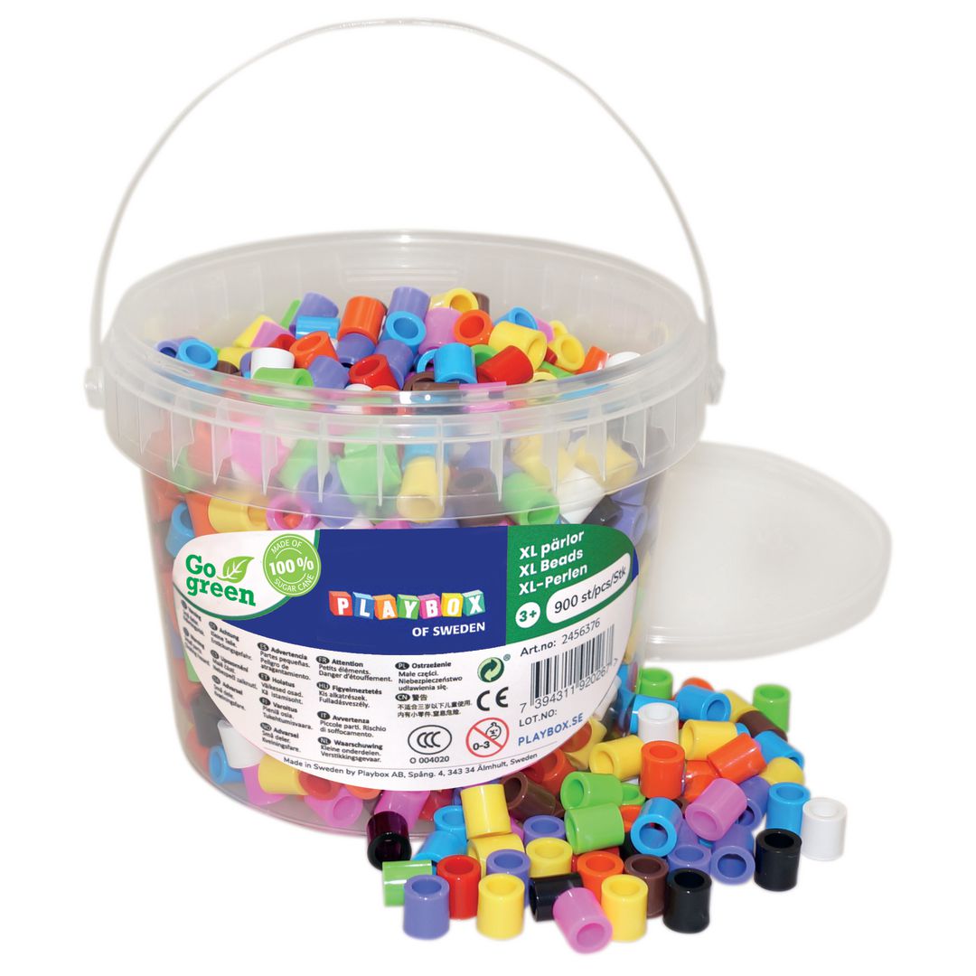 PLAYBOX XL-rörpärlor bioplast 950/hink | Skola och förskola - Hobbymaterial - Nabbipärlor - Rörpärlor | Kontorsexperten