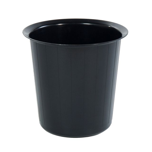 Papperskorg, polypropylen, 22 l, 365 x 350 mm, svart | Kontorsmaterial - Till skrivbordet - Papperskorgar | Kontorsexperten