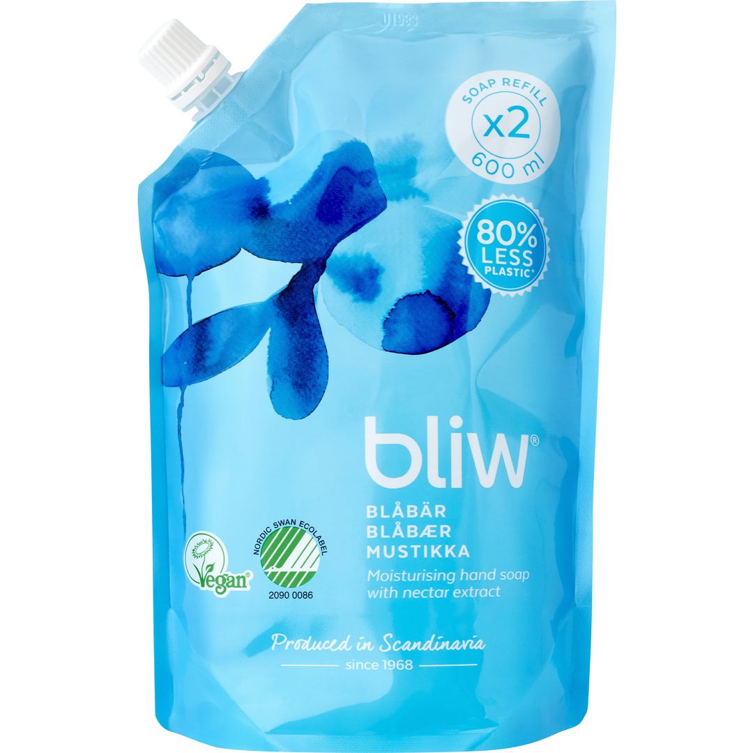 BLIW Tvål Blåbär refill 600ml | Städ och hygien - Tvål och hygien - Tvål - Flytande | Kontorsexperten