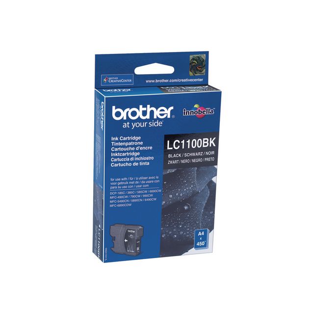 Brother Bläckpatron LC1100 BK, LC-1100BK, Innobella™-bläck, svart, singelförpackning | Toner och bläck - Bläckpatroner - Bläckpatroner Brother | Kontorsexperten