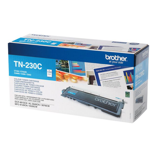 Brother Toner TN-230 C, TN-230C, cyan, singelförpackning | Toner och bläck - Tonerkassetter - Toner Brother | Kontorsexperten
