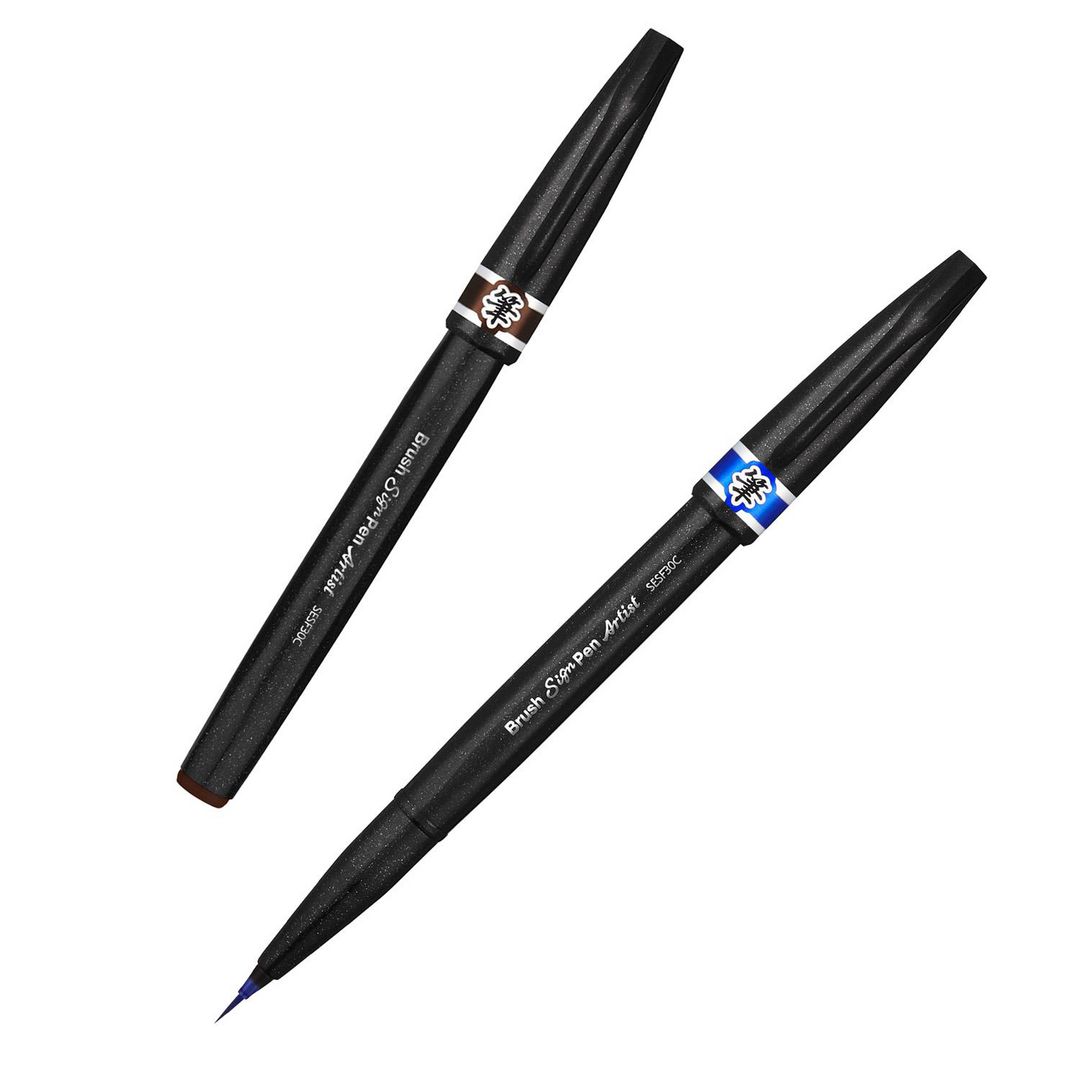 PENTEL Penselpenna Sign Pen Artist blå | Kontorsmaterial - Pennor - Kalligrafipennor | Kontorsexperten