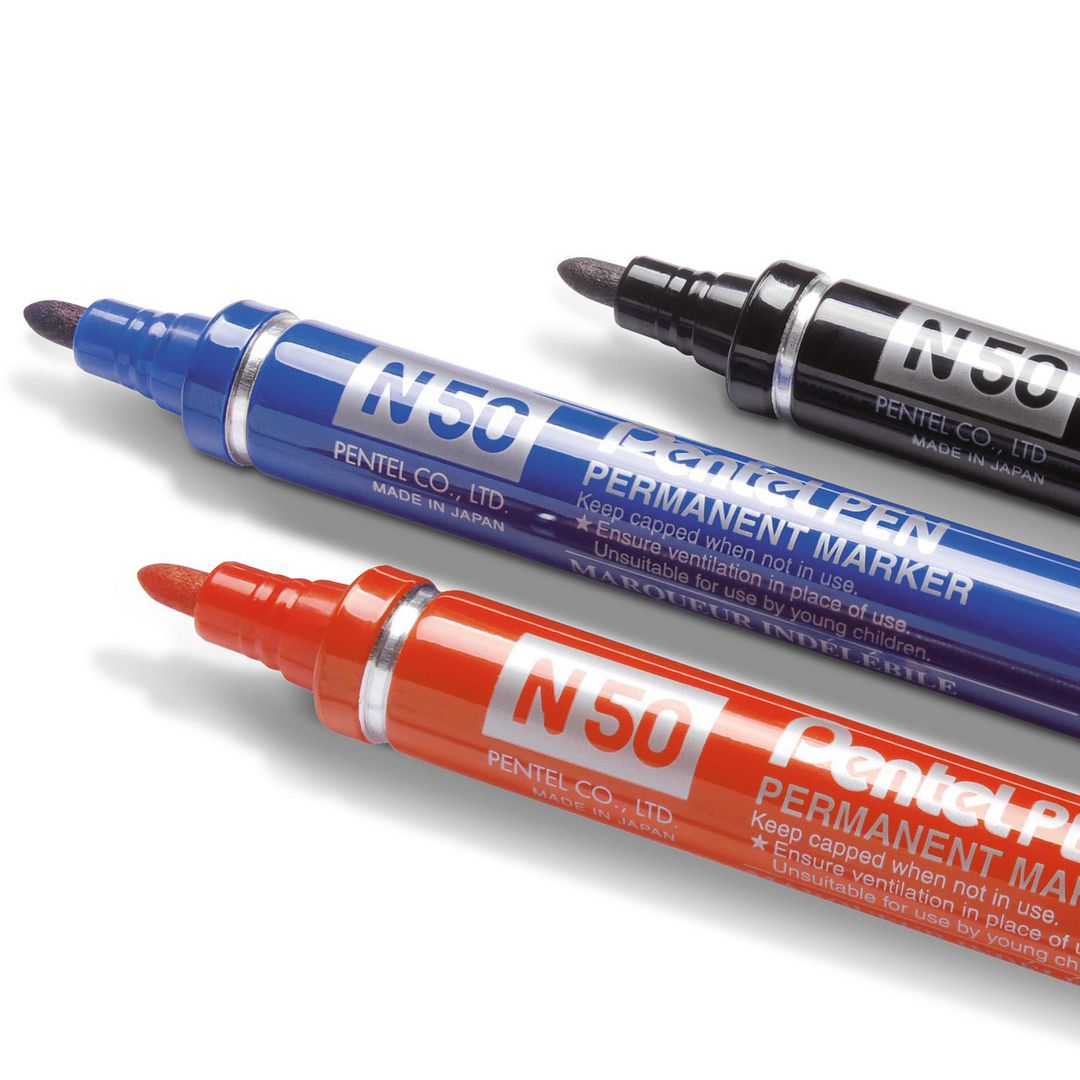 PENTEL Märkpenna perm. N50 rund svart | Kontorsmaterial - Pennor - Märkpennor - Rund spets | Kontorsexperten