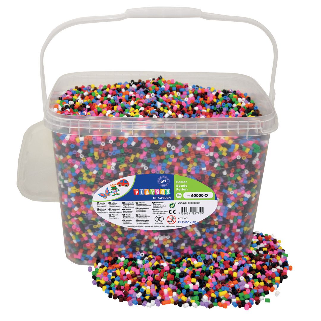 PLAYBOX Rörpärlor mix 60000/fp | Skola och förskola - Hobbymaterial - Nabbipärlor - Rörpärlor | Kontorsexperten