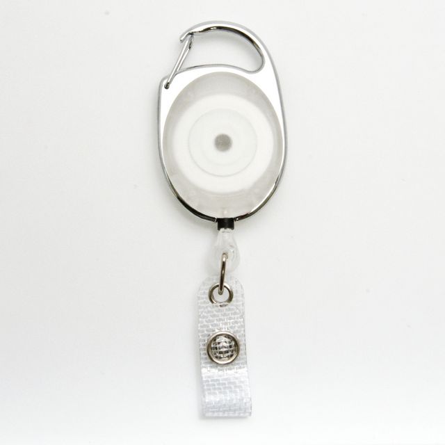 Korthållare med trissa, Yo Yo Reko 220, oval, indragbar, snäppförslutning, genomskinlig | Kontorsmöbler och inredning - Namnskyltar och korthållare - Korthållare - Yoyo | Kontorsexperten