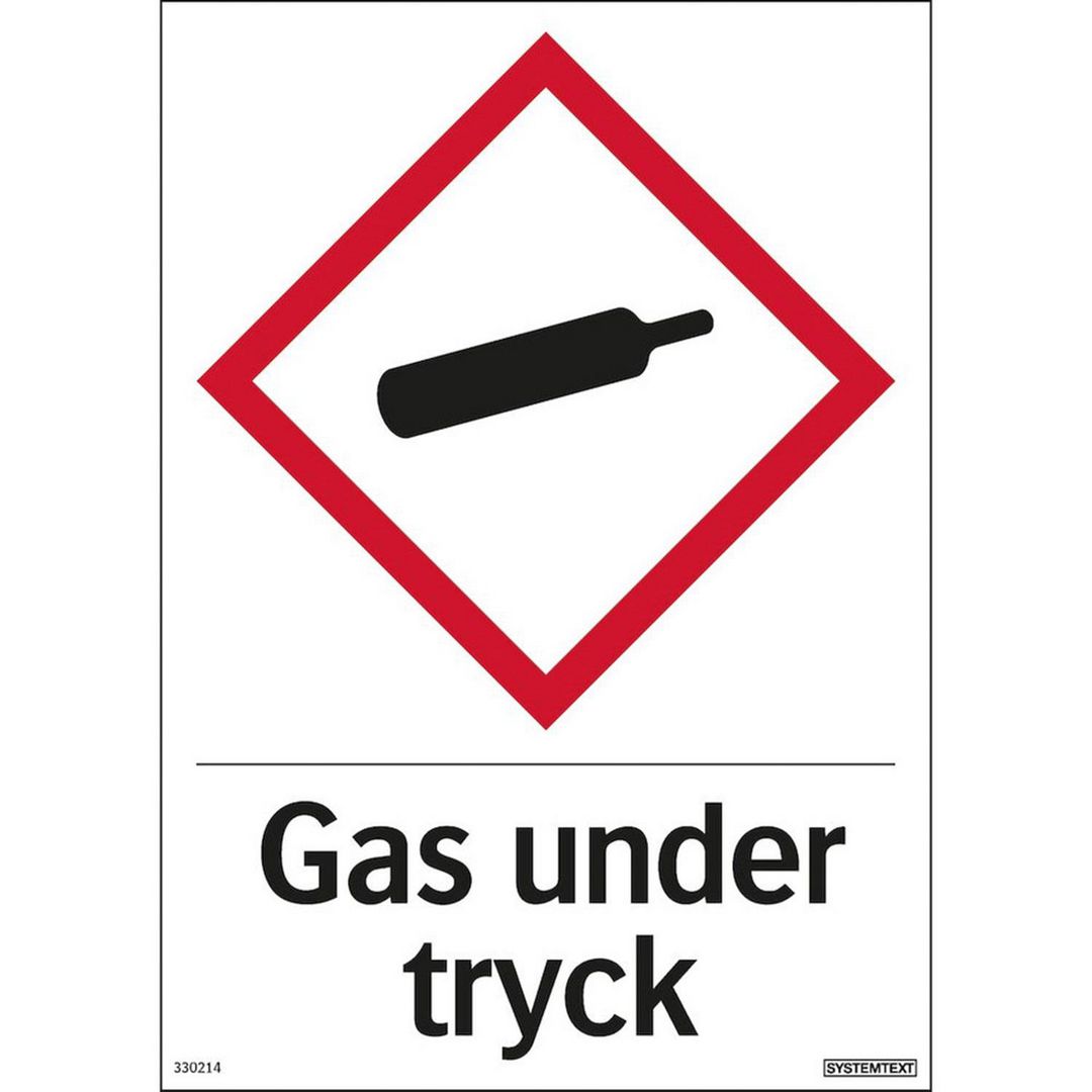 SYSTEMTEXT Dekal Gas under tryck 210x297mm | Skyddsutrustning - Säkerhetsmärkning och skyltar - Skyltar | Kontorsexperten