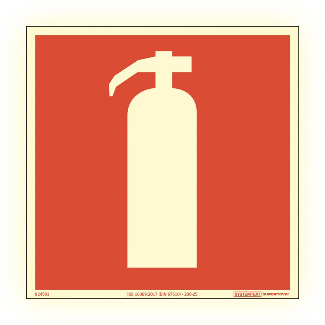 SYSTEMTEXT Skylt Brandsläckare Supernova AFS 210x210mm | Skyddsutrustning - Brandsäkerhet - Brandskyltar | Kontorsexperten
