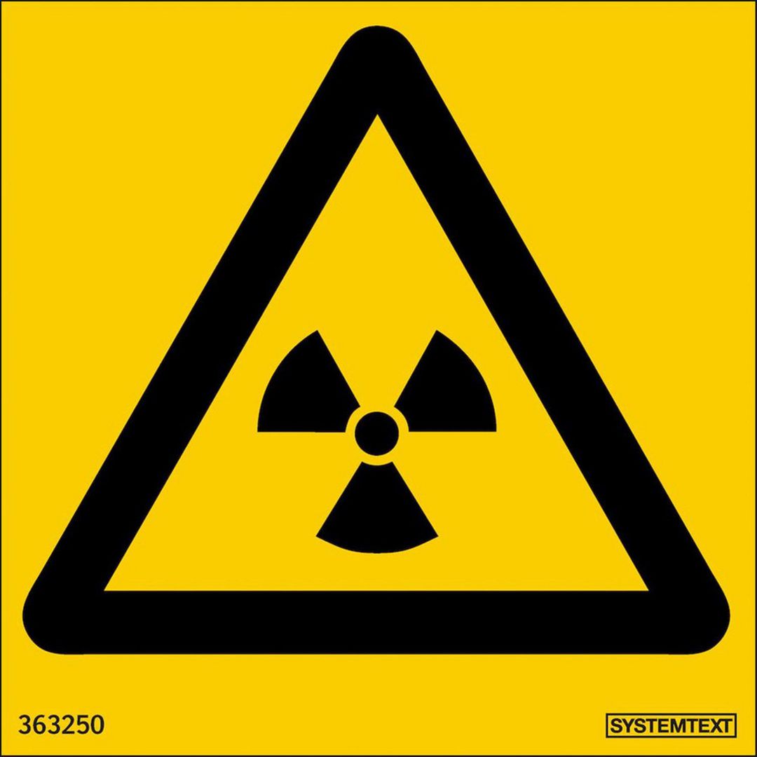SYSTEMTEXT Dekal Radioaktiv ämnen 80x80mm | Skyddsutrustning - Säkerhetsmärkning och skyltar - Skyltar | Kontorsexperten