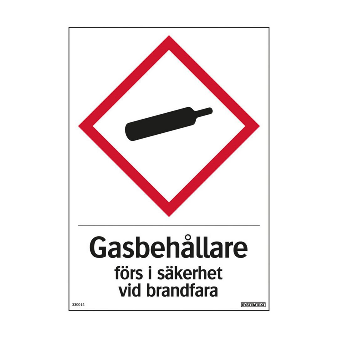 SYSTEMTEXT Skylt Gasbehållare 210x297mm | Skyddsutrustning - Säkerhetsmärkning och skyltar - Skyltar | Kontorsexperten